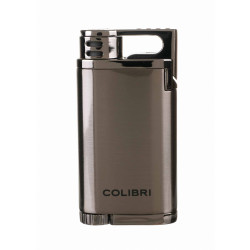 Купить Зажигалка сигарная Colibri Slide (двойное пламя), черная-розовое золото 