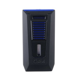 Зажигалка сигарная Colibri Slide (двойное пламя), черно-синяя