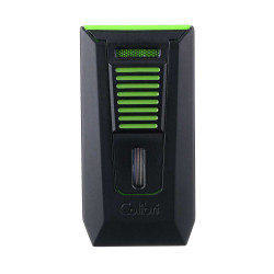 Зажигалка сигарная Colibri Slide (двойное пламя), черно-зеленая