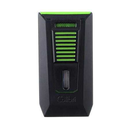 Купить Зажигалка сигарная Colibri Slide (двойное пламя), черно-зеленая 