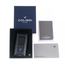 Купить Зажигалка сигарная Colibri Stealth (тройное пламя), черный металлик 