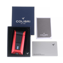 Купить Зажигалка сигарная Colibri Stealth (тройное пламя), красный металлик 