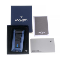 Купить Зажигалка сигарная Colibri Stealth (тройное пламя), синий лак Navy 